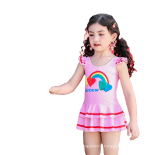 Lovely Girl Swimwear Wholesale Size Cute Girls Rainbow Pink Swimwear Piece Children 2021